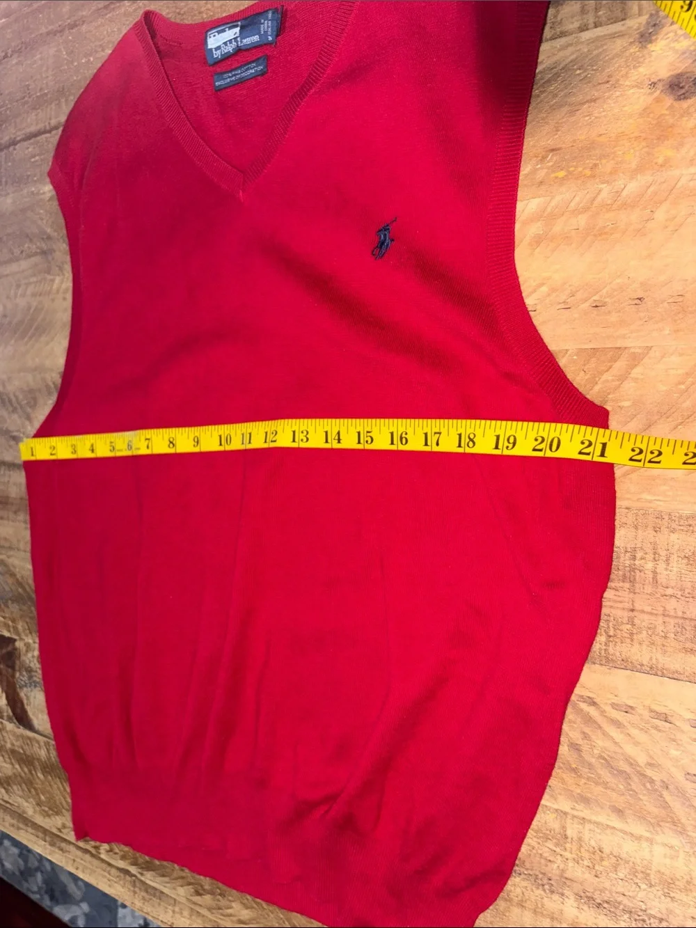 Polo by Ralph Lauren Red V-Neck Sweater Vest